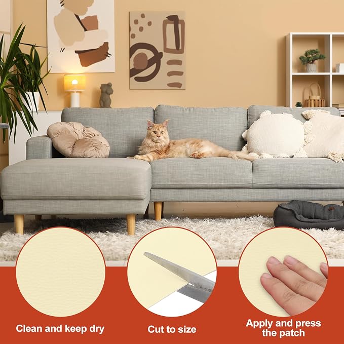 PATIKIL Leather Patches Tape for Furniture, 6.3 x 61 Inch Self Adhesive Vinyl - Image 3