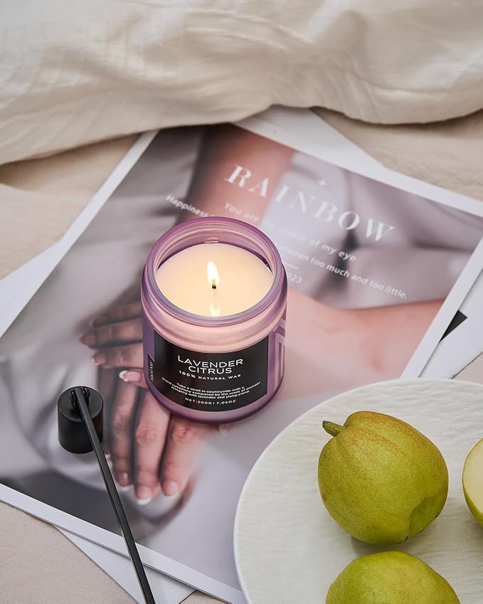 M&SENSE Lavender Citrus Scented Candle, Natural Soy Wax - Image 5