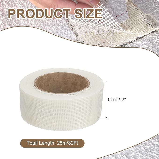 PATIKIL Drywall Repair Mesh Tape, 2 inch x 82 ft Fiberglass Repair Patch - Image 2