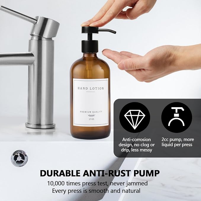 Amber Glass Soap Dispenser - Image 5
