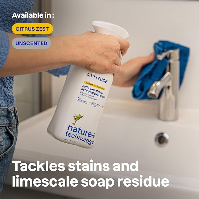 ATTITUDE Bathroom Cleaner Spray, EWG Verified, Plant-Based & Vegan, Safe - Image 2