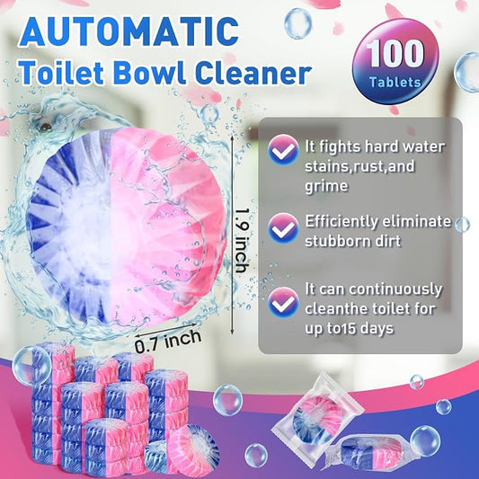 Qualirey 100 Pack Automatic Toilet Cleaner Tablets Toilet Bowl Long Lasting - Image 2