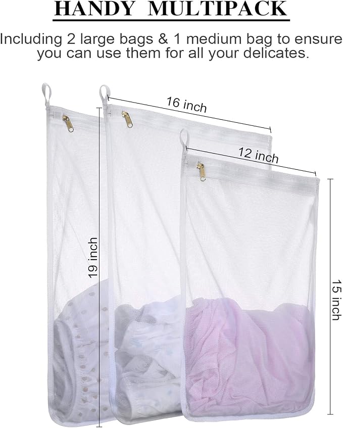 Reusable Mesh Laundry Bags, Delicates Garment Washing Bags - Image 2