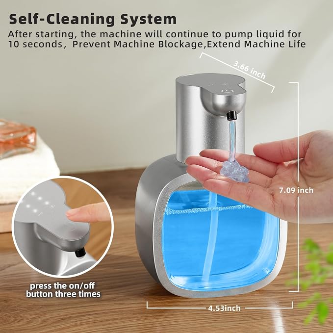 Automatic Liquid Soap Dispenser, 17oz/500ml Touchless Rechargeable - Image 2