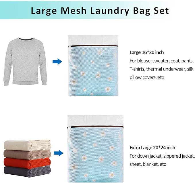 GOGOODA Mesh Laundry Bag for Delicates Set of 2 Lingerie Bags for Washing - Image 4