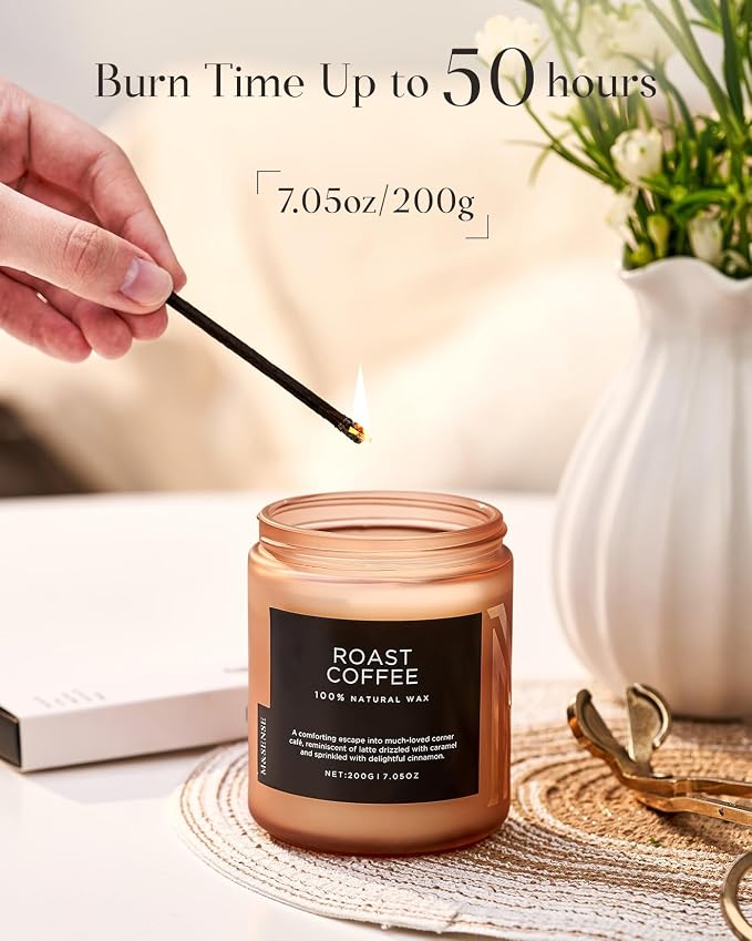 M&SENSE Coffee Candles Scented Strong, Organic Natural Soy Wax - Image 4