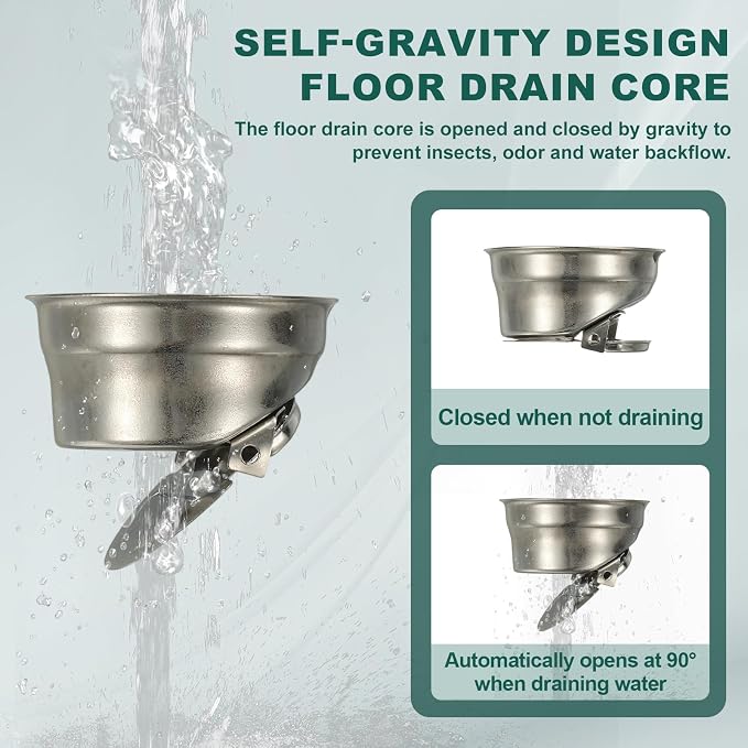 uxcell Rectangular Shower Drain, Brushed 304 Stainless Steel Odor-Proof Floor - Image 5