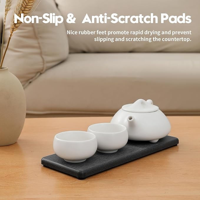 2PCS Bathroom Trays, Water Absorbing Diatomite Stone Quick Drying Mat - Image 4