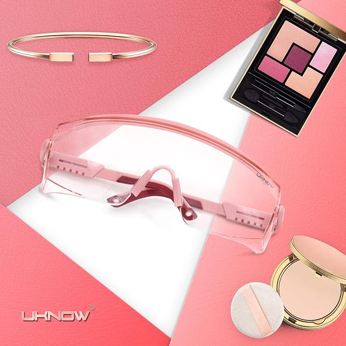 UKNOW Safety Goggles Over Glasses, Safety Glasses Anti Fog Wraparound Eye - Image 2