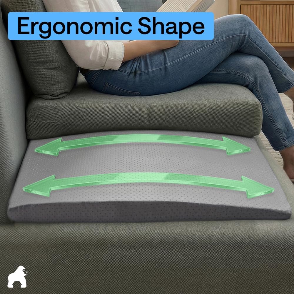 GORILLA GRIP Ergonomic High Density Couch Cushion Support Foam, Quick Rebound Sofa Lifters for Sagging Cushions, Stays in Place with Grip Dots, Replacement Stuffing, 20x19x1.75 Inches, 1 Pack, Gray