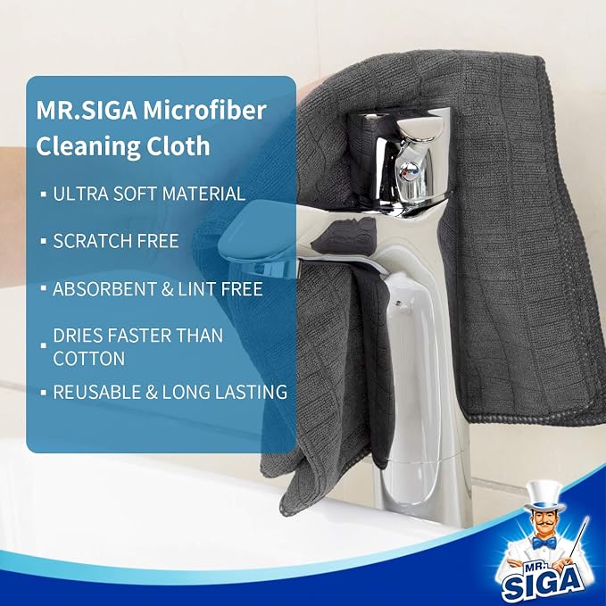 MR.SIGA Microfiber Cleaning Cloth, All-Purpose Cleaning Towels, Size 13.8 x - Image 6