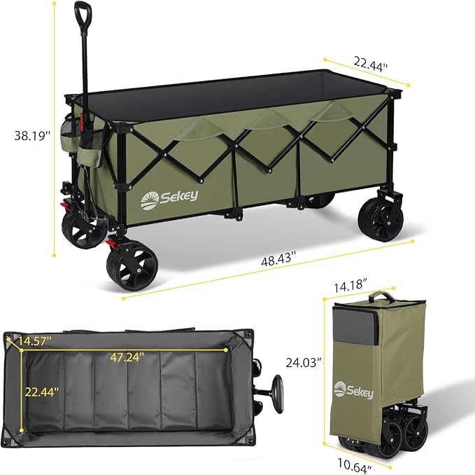 Sekey 48''L Collapsible Foldable Extended Wagon - Image 7