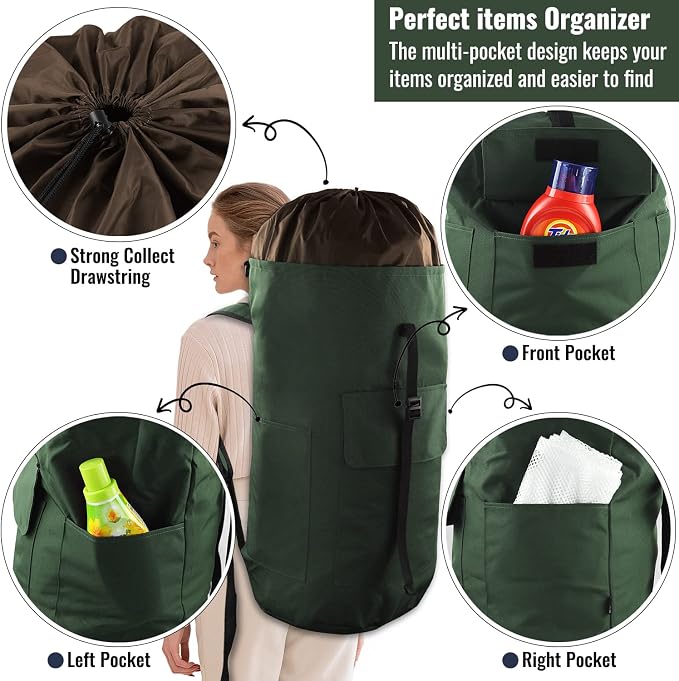 Laundry Bag Backpack, 125L Extra Large Travel Laundry Bags - Image 4
