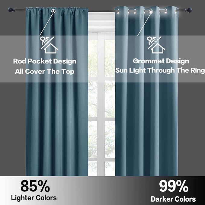 RYB HOME Blue Blackout Curtains - Image 6