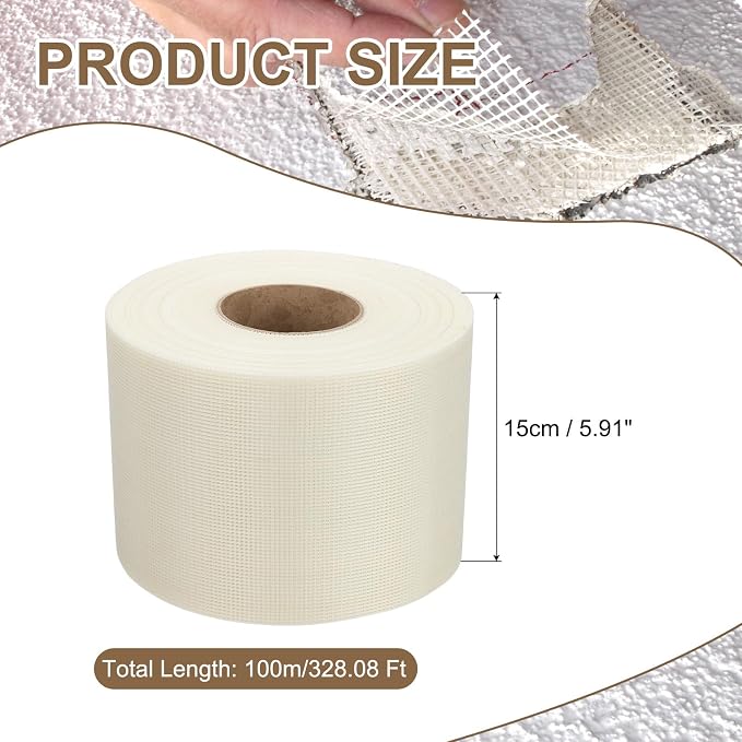 PATIKIL Drywall Repair Mesh Tape, 6 inch x 328 ft Fiberglass Repair Patch - Image 2