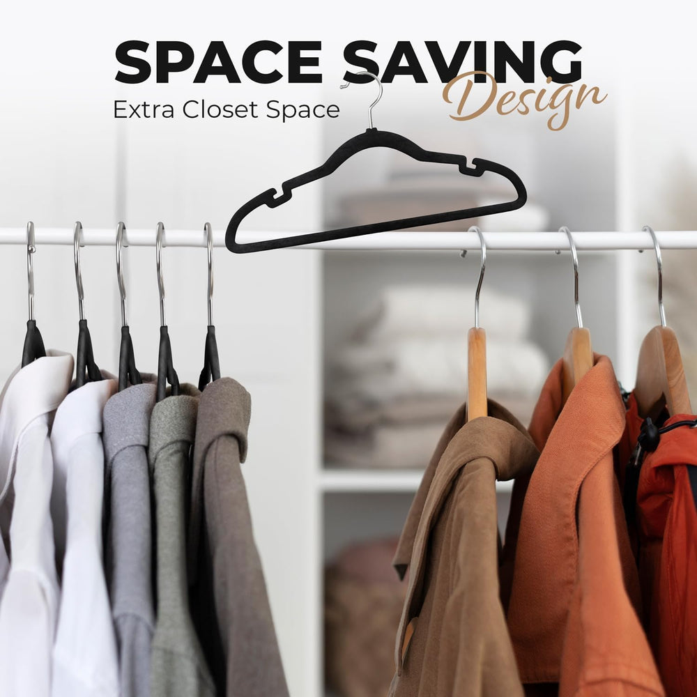 Our Modern Space 200 Pack Velvet Hanger for Shirt Pants Dresses Skirts Suits ...