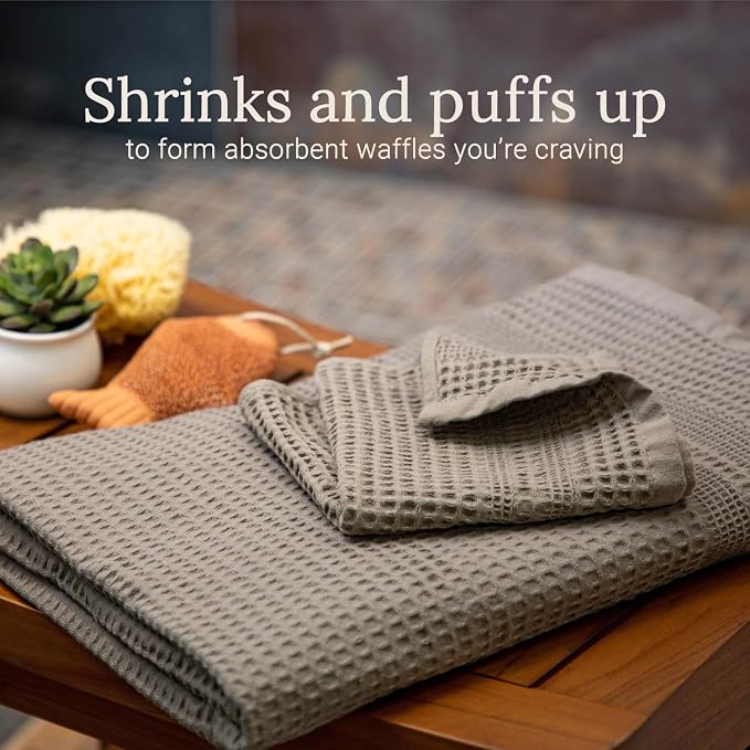 GILDEN TREE Waffle Bath Sheet Large Bath Towels Quick Dry Thin Body Towels - Image 3