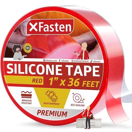 XFasten Self Fusing Silicone Tape Waterproof – 1" x 36 Feet Red, Self by XFasten
