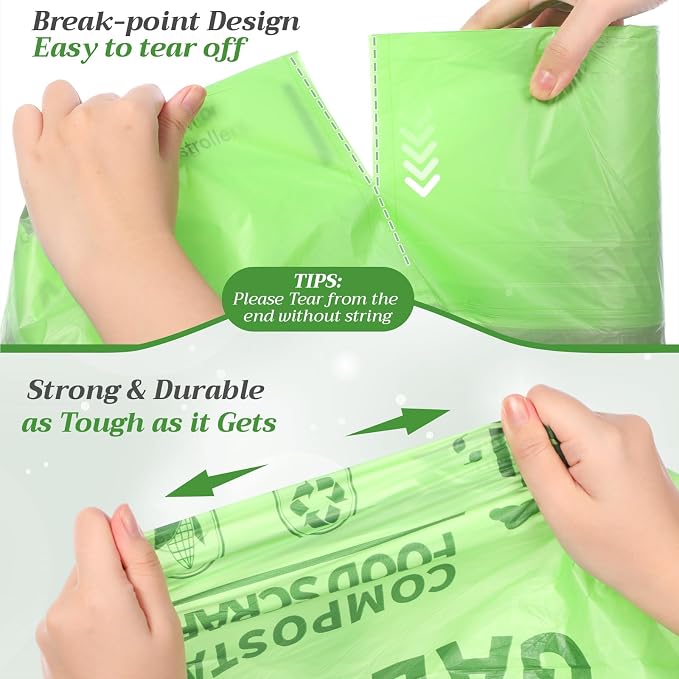 Amyhill 50 Count Compostable Kitchen Trash Bags 13 Gallon Compostable - Image 5
