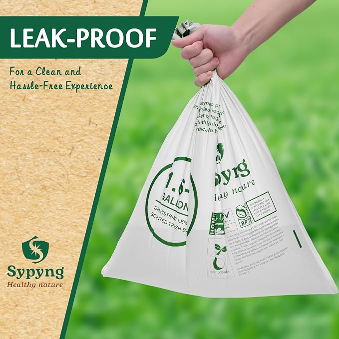 Compostable Kitchen Waste Trash Bags 1.6-2 Gallon Heavy Duty 100% Biodegradable - Image 6