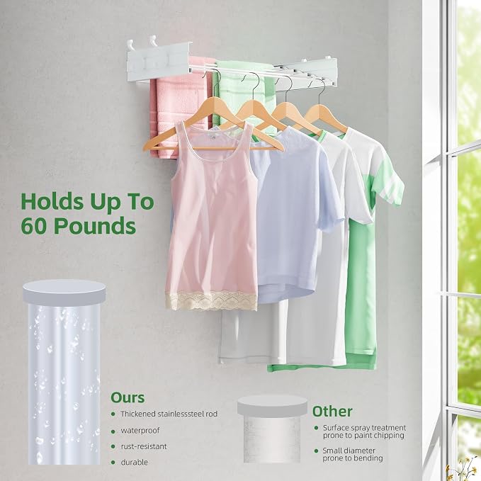 Wall Mounted Clothes Drying Rack - Image 4