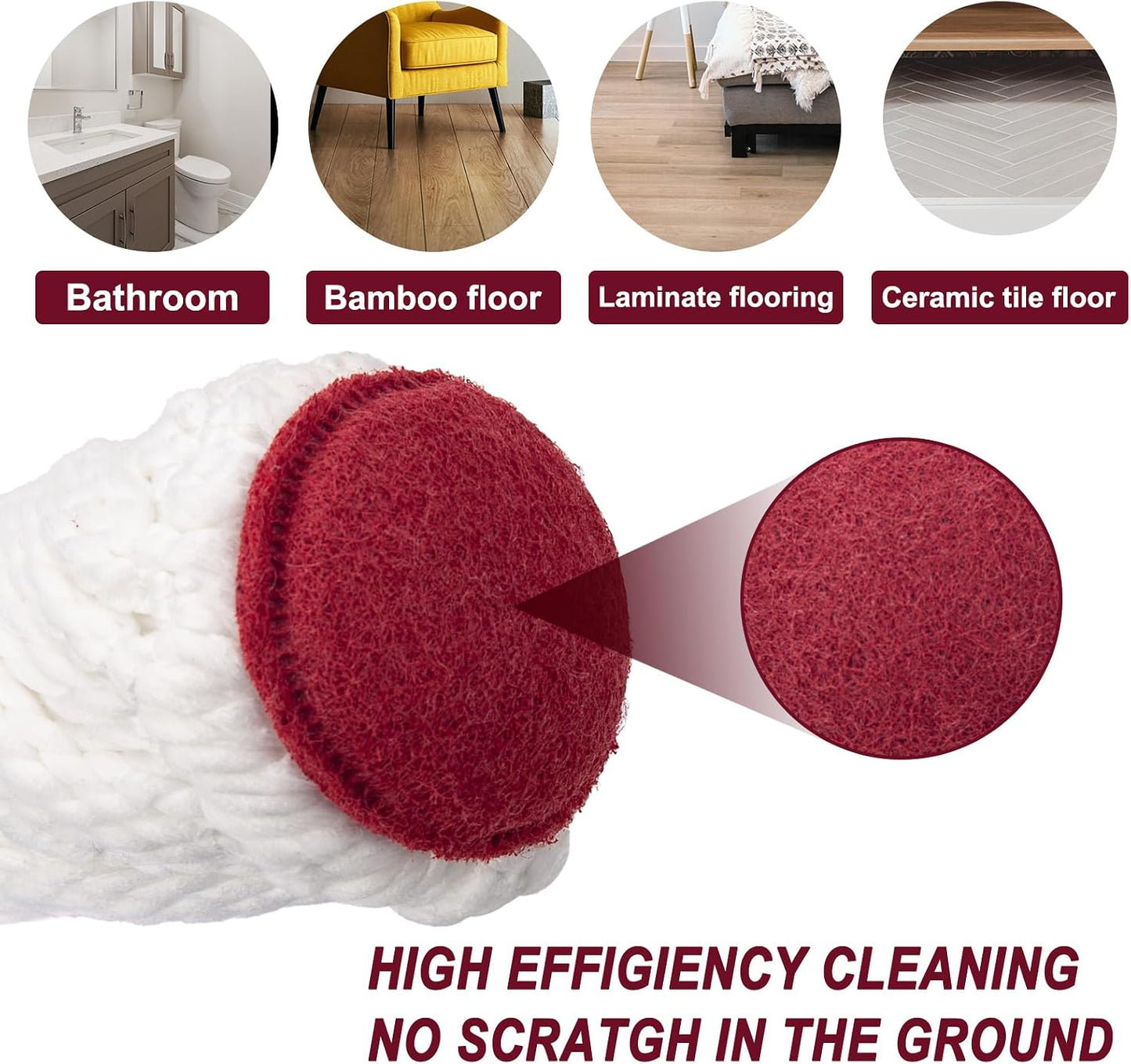 KeFanta Self Wringing Twist Mop, Easy Wringing Mop with 57 " Long Handle | 57 " Long Handle, Easy Wringing, Microfiber Floor mop for Kitchen Hardwood Bathroom Garages Warehouses Tile Home Office