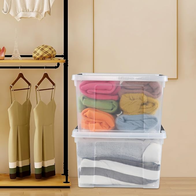 34 L Clear Plastic Storage Bins Box - Image 6