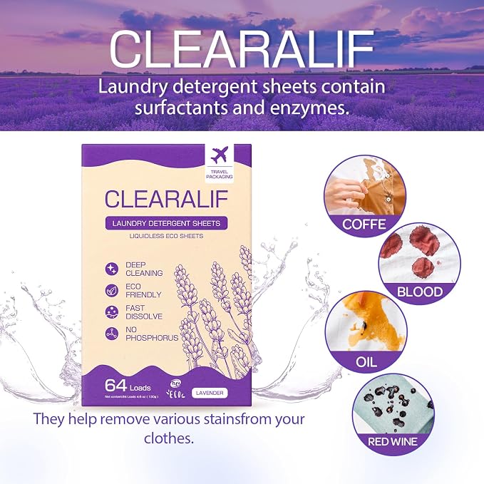 CLEARALIF Laundry Detergent Sheets, 64 Load - Image 2