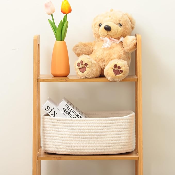 Small Storage Baskets for Organizing | Closet Organizer Bins | Shelf Toy Basket - Image 4