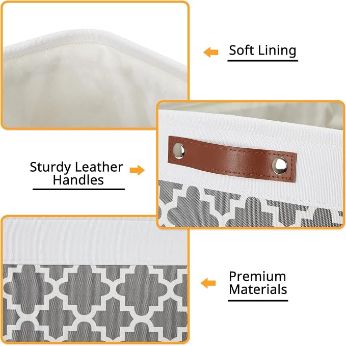 DULLEMELO Foldable Nursery Storage Baskets Canvas Storage Bins - Image 6