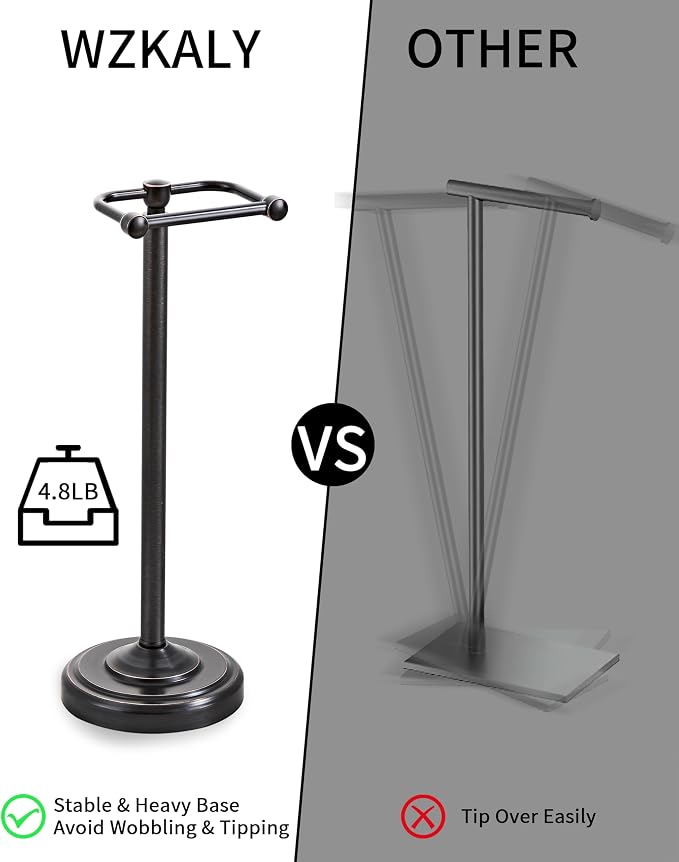 Toilet Paper Holder Stand, Oil Rubbed Bronze Toilet Paper Holder Free Standing - Image 5