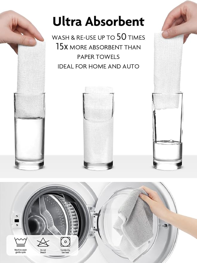 Fantasticlean Microfiber Cleaning Cloth Roll -90 Pack, Tear Away Microfiber - Image 6