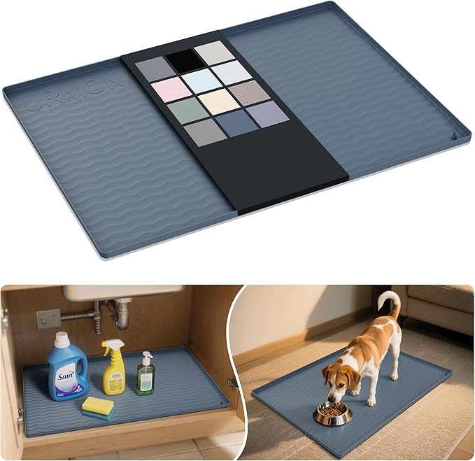 URMONA Waterproof Silicone Under Sink Mat 22'' x 22'' Shelf Liner by URMONA