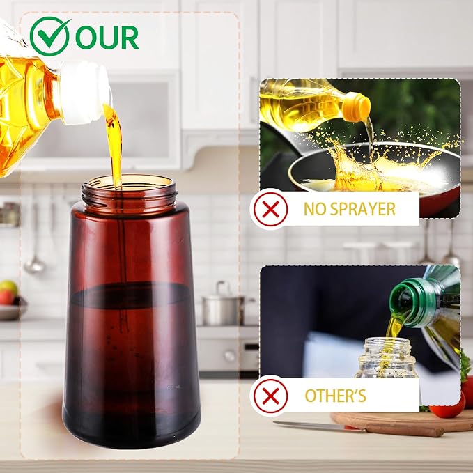 2-in-1 Glass Oil Dispenser & Sprayer - 16oz/470ml Leakproof Olive Oil Sprayer - Image 6
