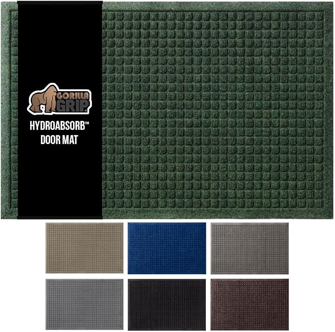 GORILLA GRIP Front Door Mat, Indoor Outdoor Ultra Absorbent HydroAbsorb Doormat by GorillaGrip