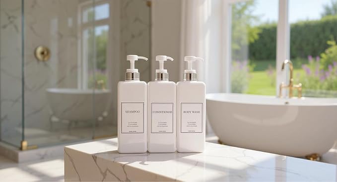 Modern Design Large 27 oz Shampoo and Conditioner Dispensers - Image 6