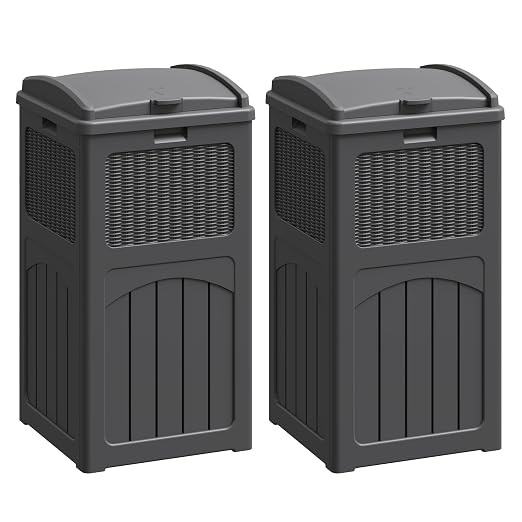 Flamaker 30 Gallon Trash Can, Resin Outdoor Garbage Can by Flamaker