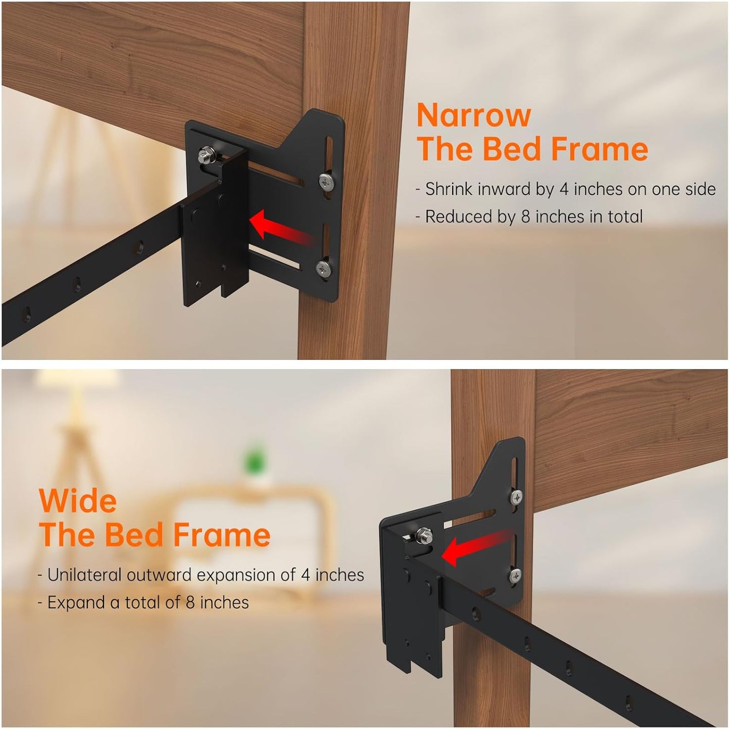 Yuleimy Full to Queen Conversion Kit, Headboard Brackets Adapter, 2 Pack | Heavy Duty Steel Bed Modification Plate Fits Headboard Adapter Kit And Bed Frame Adapter For Headboard