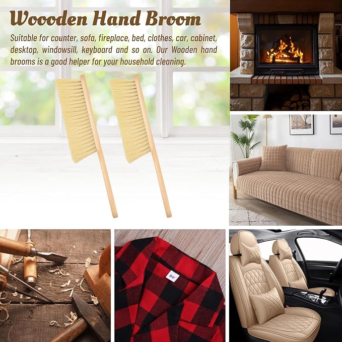 2 Pieces Woooden Dust Brush Hand Broom Bench Brush - Image 5