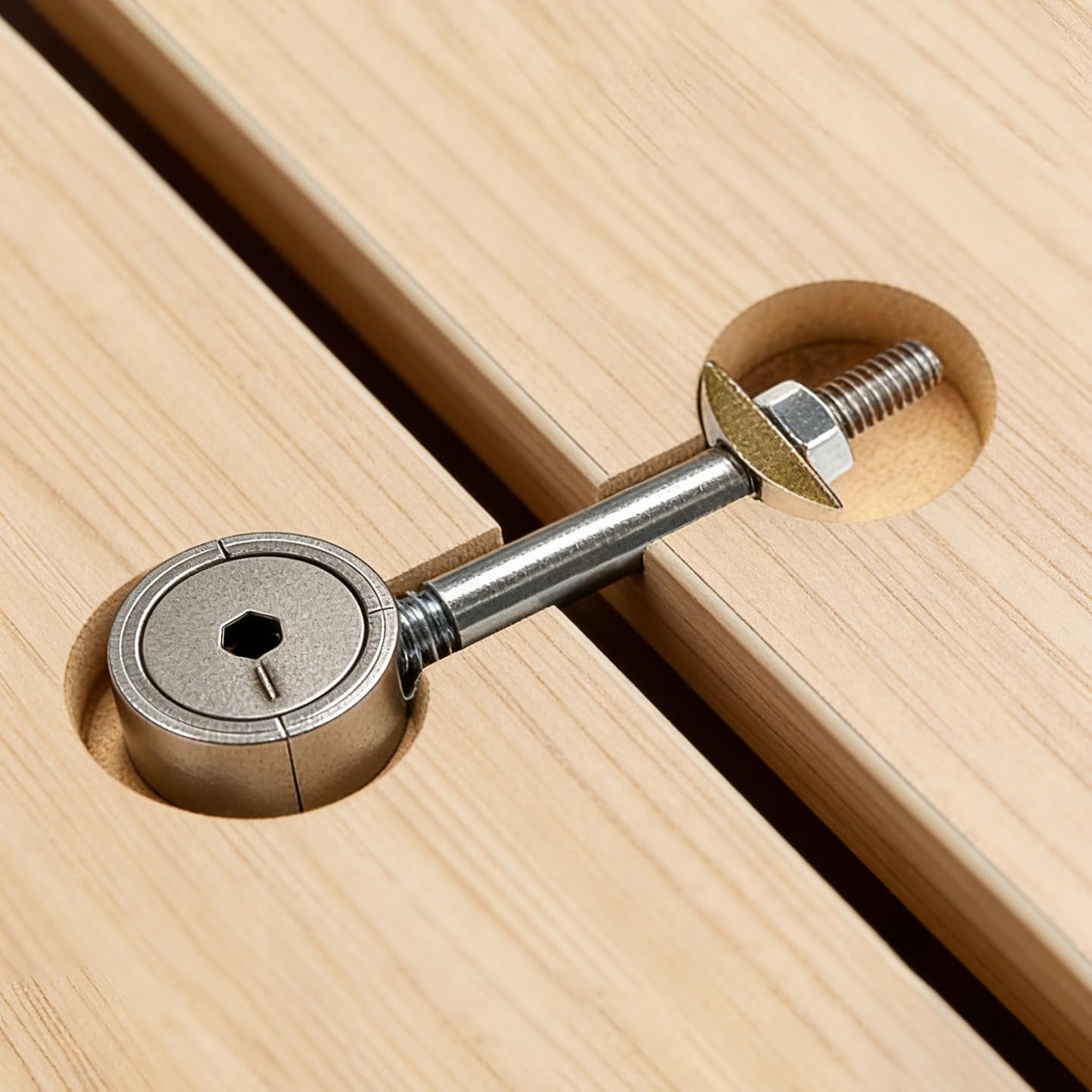 Countertop Miter Connector, Furniture Joining Kit with 6 mm Hex Bit, for Drawbolt, Butcher Block, Bed, Quick One-Hand Fastening, 4 Pack