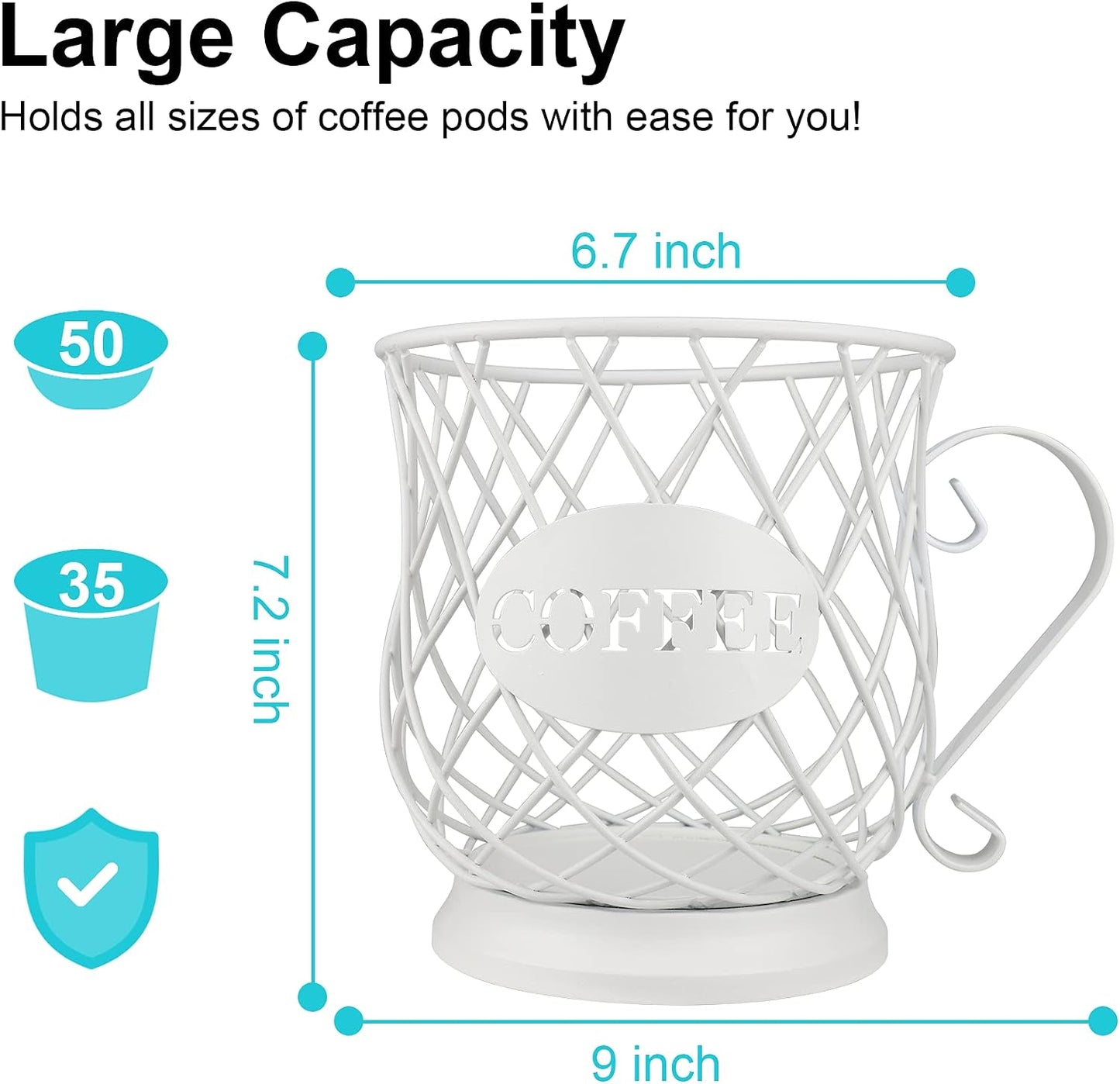 ANASTA K Cup Organizer Kpod Coffee Pods Holder Coffee Capsule Holder, K Cup Holders for Counter, Coffee Pod Storage Coffee Station Organizer, Kpod Container (White)