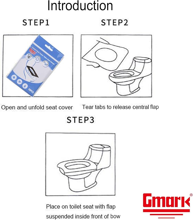 Gmark Portable Paper Toilet Seat Covers Travel Packs XL size Thick Strength - Image 5