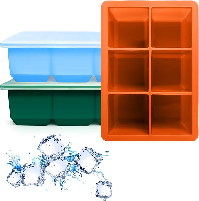 Silicone Ice Cube Trays 3 Pack by Excnorm