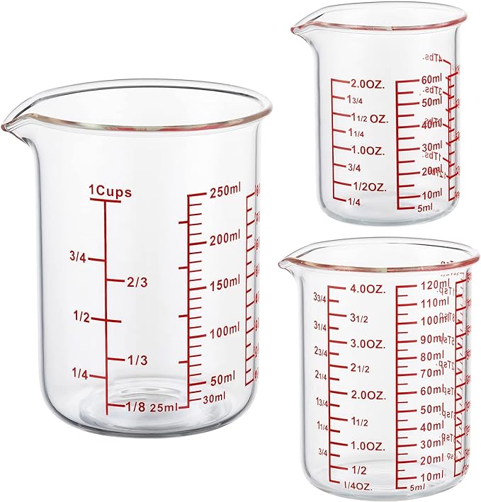 Ackers High Borosilicate Glass Measuring Cup Set by AckersBORO33