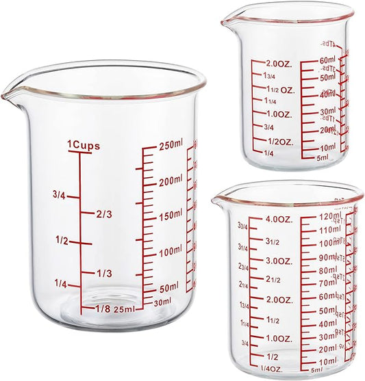 Ackers High Borosilicate Glass Measuring Cup Set by AckersBORO33
