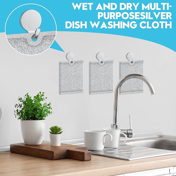 Steel Wool Scrubber, Wire Dishwashing Rags, Wet & Dry - Image 7