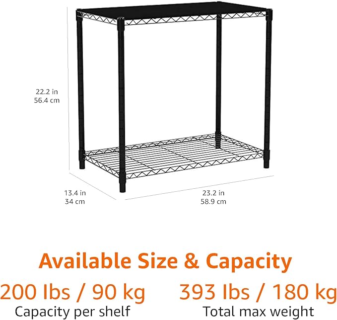 Amazon Basics 2-Shelf Stackable Storage, 13.3" D x 23.2" W x 22.2" H - Image 5