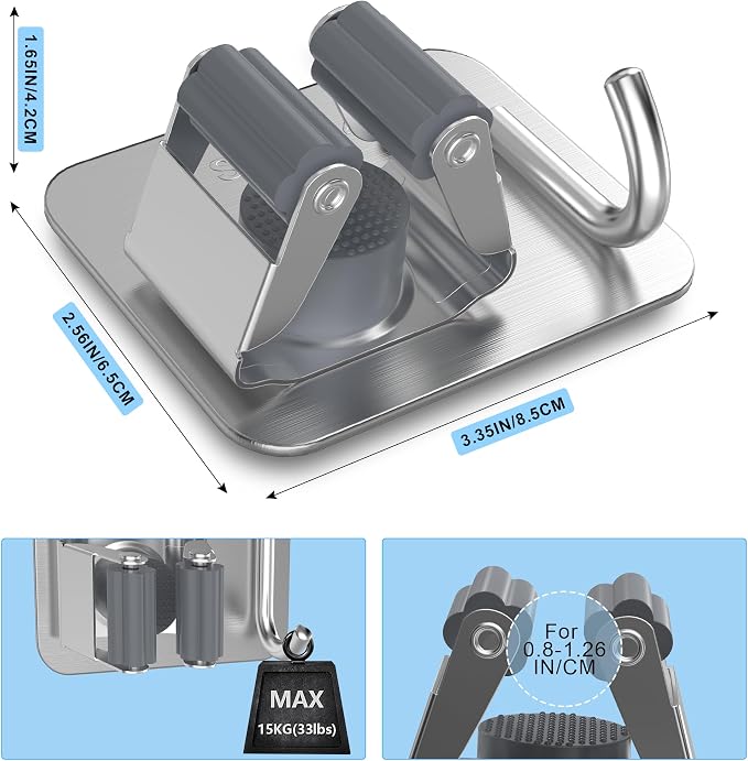 4 Pack Stainless Steel Mop and Broom Gripper - Image 5