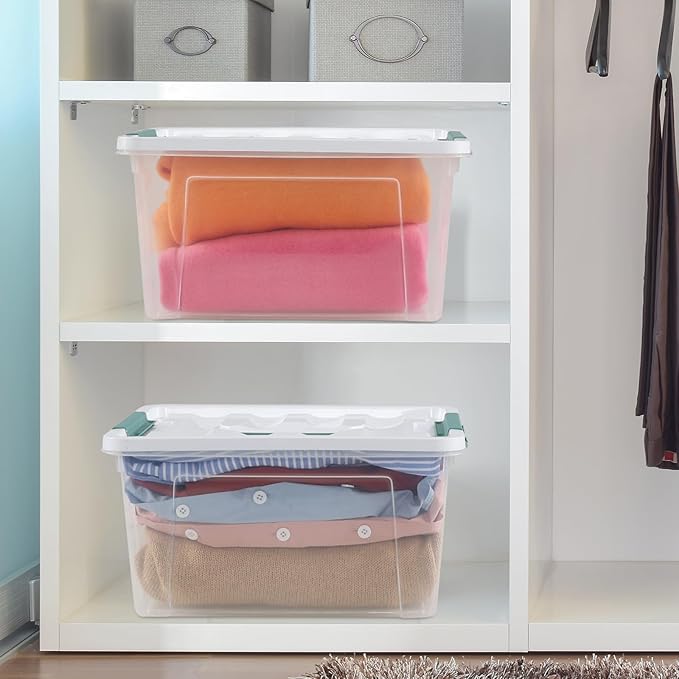 6-Pack Clear Latch Storage Box, 14 L Plastic Storage Bin - Image 5