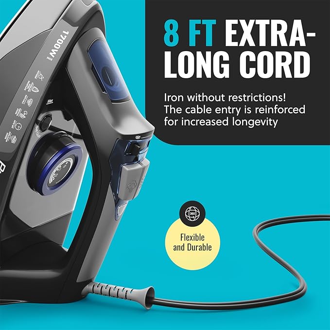 Pursteam Steam Iron for Clothes 1700W - Image 6